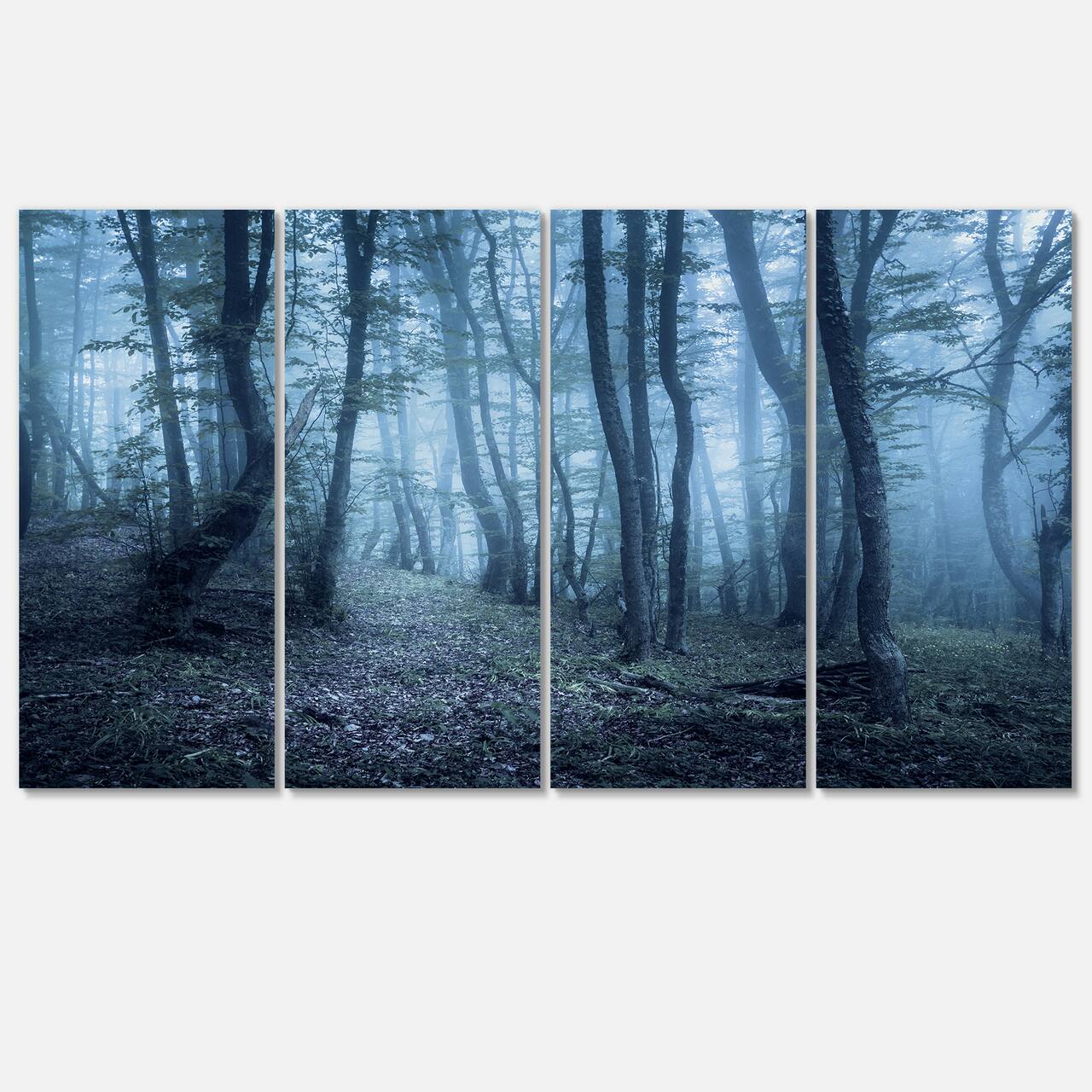 Designart - Spring Foggy Forest Trees - Landscape Photography Canvas Print